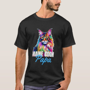 Maine Coon Papa Bunt Süße Katzenbesitzer Junge Hau T-Shirt