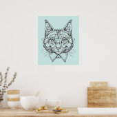 Maine Coon Portrait Poster (Küche)