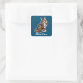 Maine Coon Quadratischer Aufkleber (Tasche)