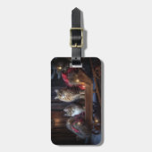 Maine Coon Snowy Sleigh Weihnachtsdekor Gepäckanhänger (Vorderseite vertikal)