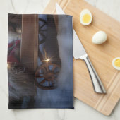 Maine Coon Snowy Sleigh Weihnachtsdekor Geschirrtuch (Viertel Falte)