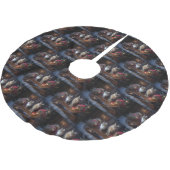 Maine Coon Snowy Sleigh Weihnachtsdekor Polyester Weihnachtsbaumdecke (Schrägansicht)