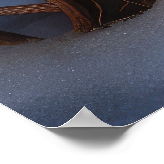 Maine Coon Snowy Sleigh Weihnachtsdekor Poster (Ecke)