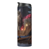 Maine Coon Snowy Sleigh Weihnachtsdekor Thermosbecher (Nach rechts gedreht)