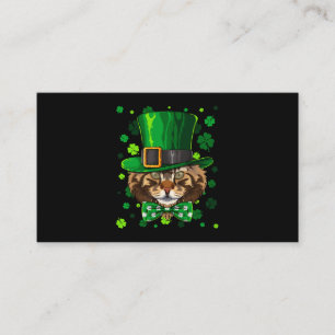Maine Coon St Patricks Day Cat Leprechaun Hat Sham Visitenkarte