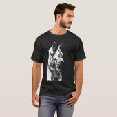 Maine Coon T-Shirt: Men's Black & White Cat T-Shirt (Vorne ganz)