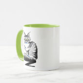 Maine Coon Tabby Cat Off Leash Art™ Tasse (Vorderseite Links)