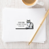 Maine Coon Tabby Cat Off-Leash Art™ Tuxedo Adressaufkleber (Insitu)