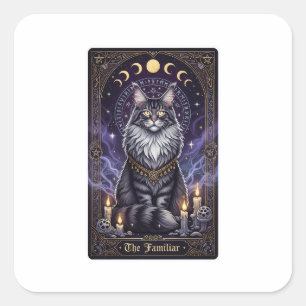 Maine Coon Tarot - Das bekannte Halloween Quadratischer Aufkleber