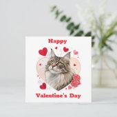 Maine Coon Valentine's Day Cards Feiertagskarte (Stehend Vorderseite)