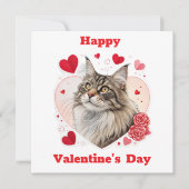 Maine Coon Valentine's Day Cards Feiertagskarte (Vorderseite)