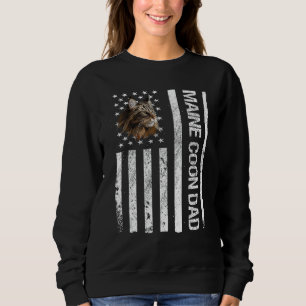 Maine Coon Vater American USA Flag Funny Maine Coo Sweatshirt