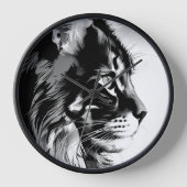 Maine Coon Wall Clock: Black & White Cat Home Deco Uhr (Vorderseite)