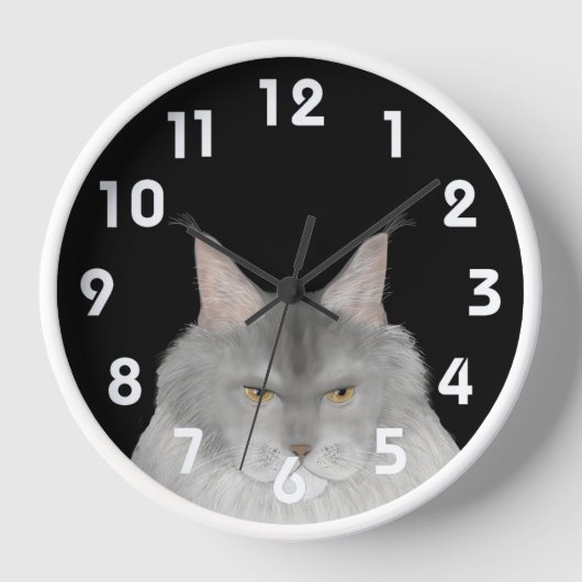 Maine Coon Wall Clock Uhr (Vorderseite)