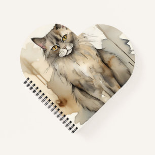 Maine Coon Watercolor Illustration Notizblock