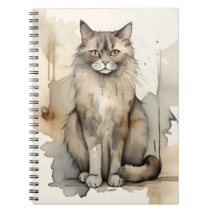 Maine Coon Watercolor Illustration Notizblock