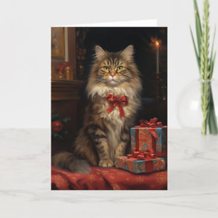 Maine Coon Weihnachtsgrüßkarte Dankeskarte