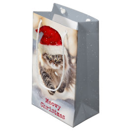 Maine Coon Weihnachtskatze im Schnee Kleine Geschenktüte