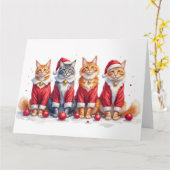 Maine Coon Weihnachtskleid Santa Hut Karte (Gelbe Blume)