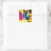 Maine Coon Writer Cat Quadratischer Aufkleber (Tasche)