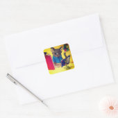 Maine Coon Writer Cat Quadratischer Aufkleber (Umschlag)