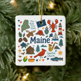 Maine Custom Family Trip Christmas Keramikornament