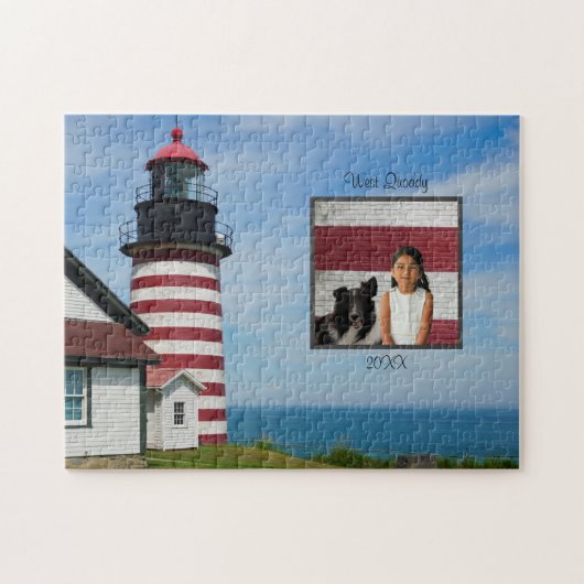 Maine Custom Foto West Quoddy Lighthouse Puzzle (Horizontal)