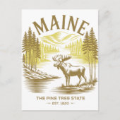 Maine den Staat Pine Tree Est. 1820 Elsenreise Postkarte (Vorderseite)