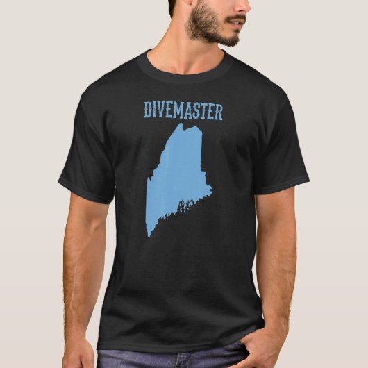 Maine Divemaster Scuba Diving Instructor Dive Flag T-Shirt (Vorderseite)