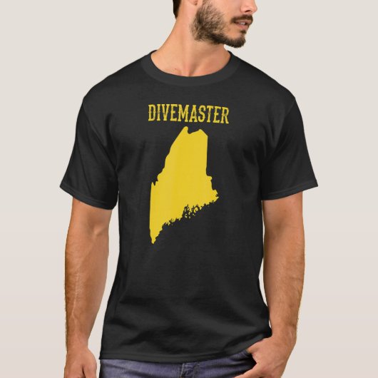 Maine Divemaster Tauchen Instructor Dive Flag T-Shirt (Vorderseite)