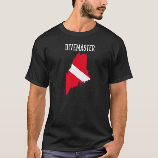Maine Divemaster Tauchen Instructor Dive Flag T-Shirt (Vorderseite)