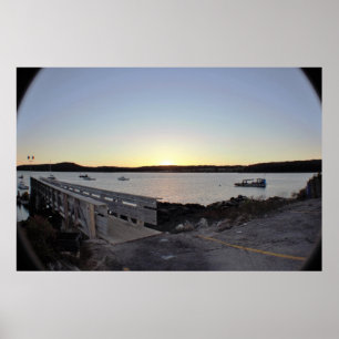 Maine Dock Sunset Poster