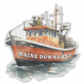 Maine-Downeast-Boot-Fischerei Aufkleber (Vorderseite)