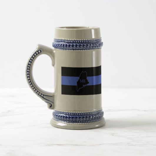 Maine dünnes Blue Line Stein Bierglas (Links)