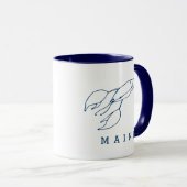 Maine - Eleganter Blue Lobster - Custom Tasse (VorderseiteRechts)