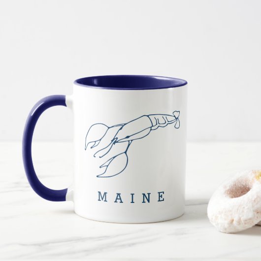 Maine - Eleganter Blue Lobster - Custom Tasse (Mit Donut)