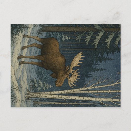 Maine Else im Winterschnee Postkarte (Vorderseite)