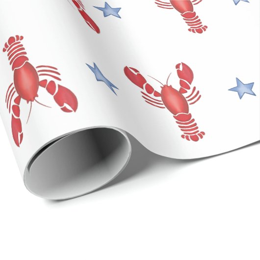Maine Event Lobster Preppy Seaside Coastes Geschenkpapier (Rolleneckpunkt)