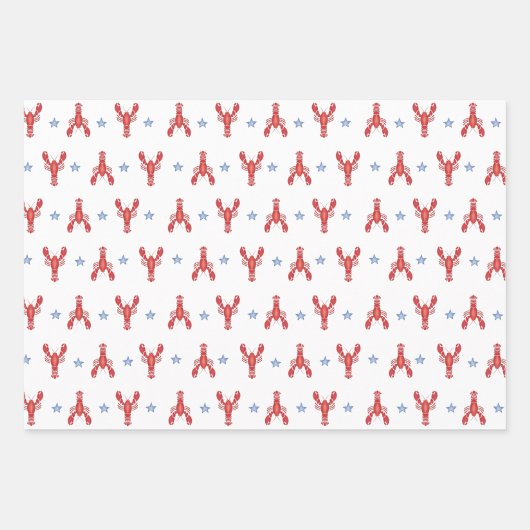 Maine Event Lobster Preppy Seaside Coastes Geschenkpapier Set (Vorderseite)