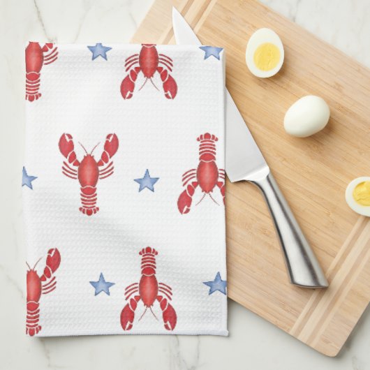 Maine Event Lobster Shack Preppy Seaside Coast Geschirrtuch (Viertel Falte)