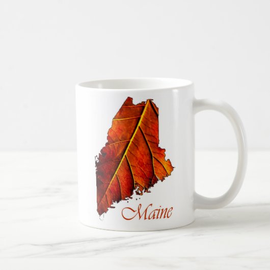 Maine Fall Foliage Orange farbiges Leaf Kaffeetasse (Rechts)