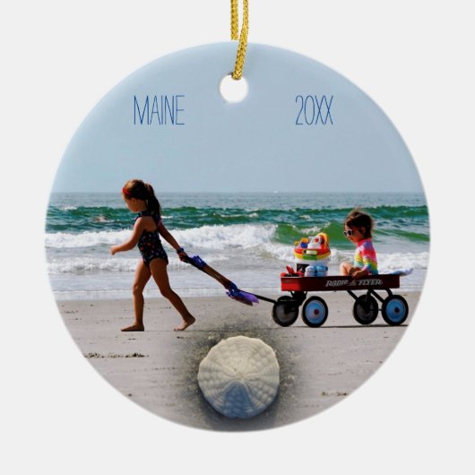 Maine Family Foto Keramik Ornament (Vorne)