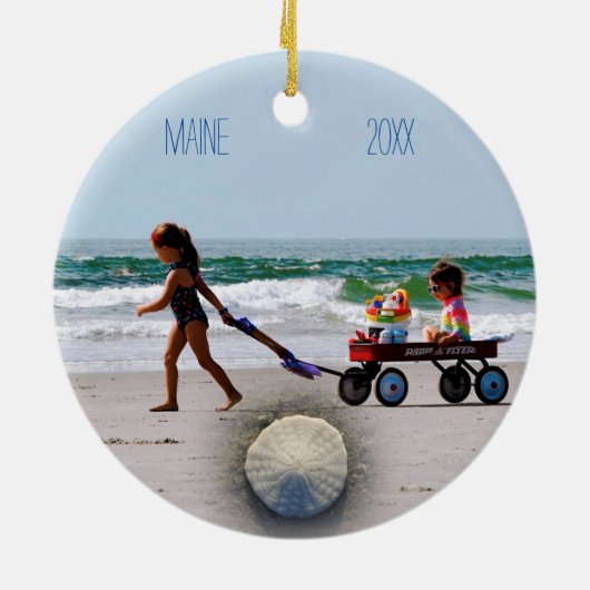 Maine Family Foto Keramik Ornament (Hinten)