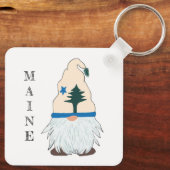 Maine Flag Gnome Hat Schlüsselanhänger (Rückseite)