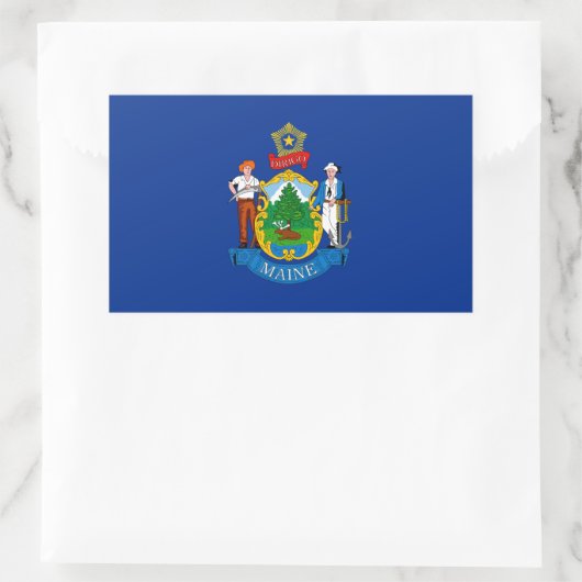 Maine Flag Rechteckiger Aufkleber (Tasche)