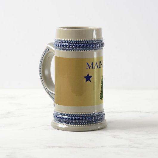 Maine-Flagge 1901 Bierglas (Vorderseite Links)