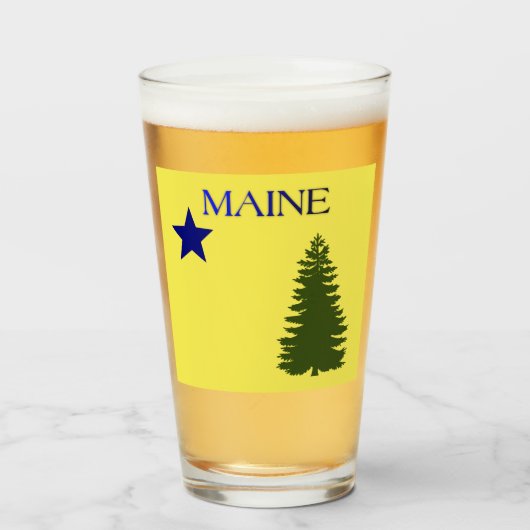 Maine-Flagge(1901) Glas (Vorne (Gefüllt))