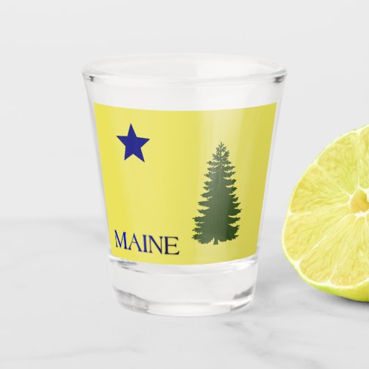 Maine-Flagge(1901) Schnapsglas (Vorderseite)