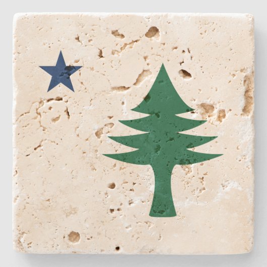 Maine-Flagge 1901 Steinuntersetzer (Vorderseite)