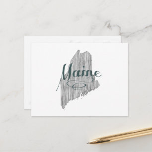 Maine-Form Vintage-Grau-Typografie Mainer Postkarte